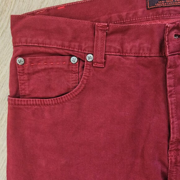 Isaia Burgundy 5-Pocket Cotton Jeans – Size 32 (48 EU) - Picture 5 of 16